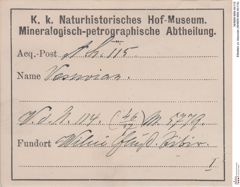 Etiketten zu Vesuvian (NHMW-MIN-Ah115)